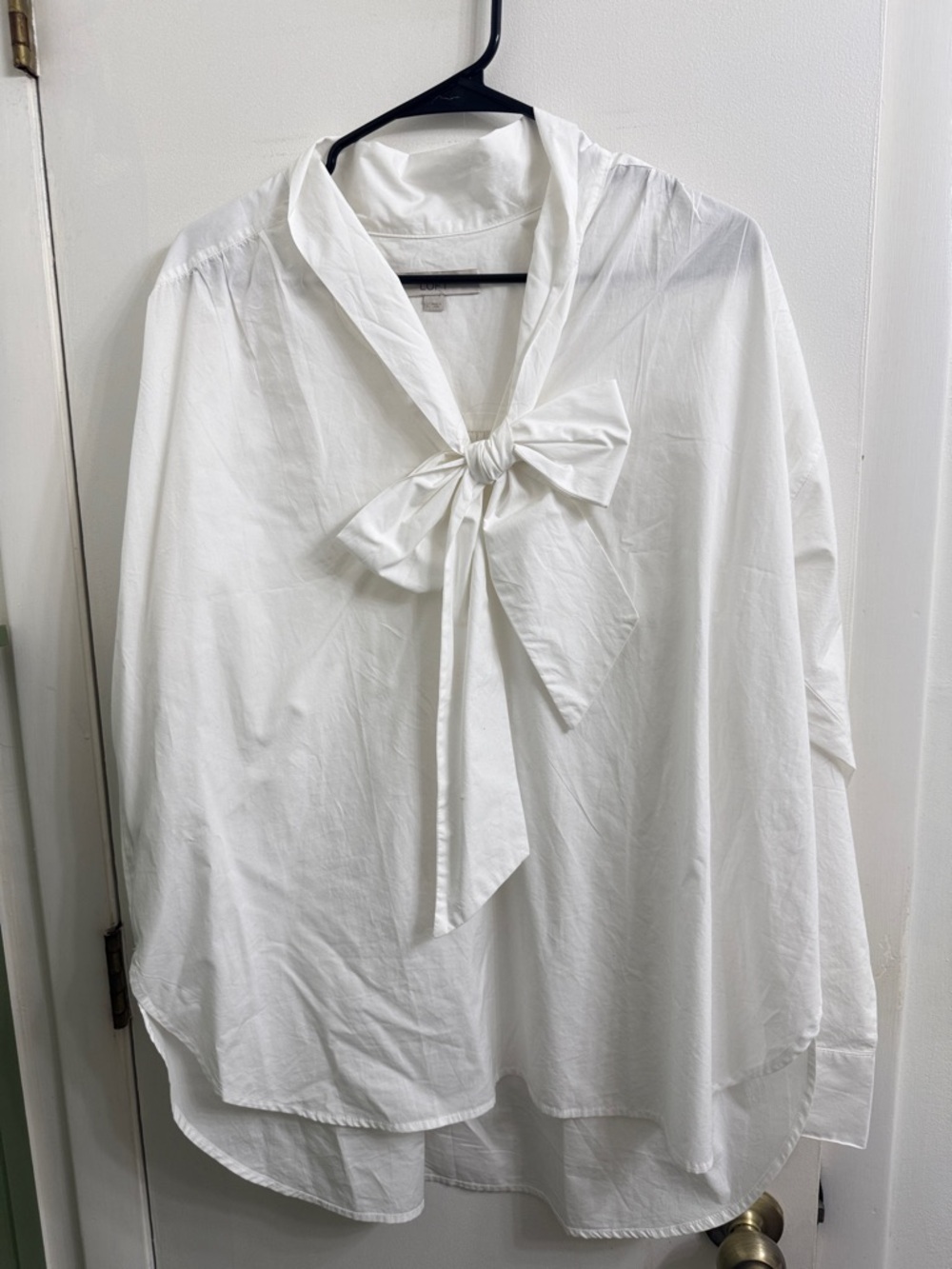 LOFT Bow Poplin Blouse - Picture 2 of 6